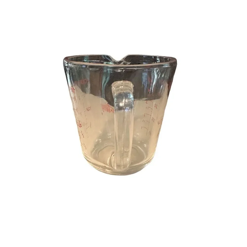 Vintage Anchor Hocking Fire King #498 2 Cup Glass Measuring Cup D Handle USA